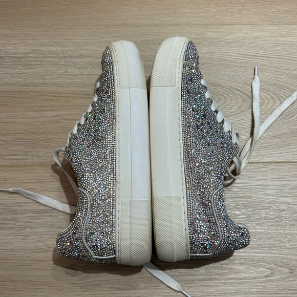 Betsey Johnson Suton Silver Rhinestone Sneakers Women’s Size 9 - Picture 7 of 8